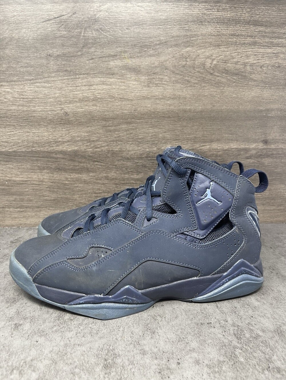 Air Jordan True Flight Size 9.5 Mens Obsidian Navy Blue Basketball 342964-405